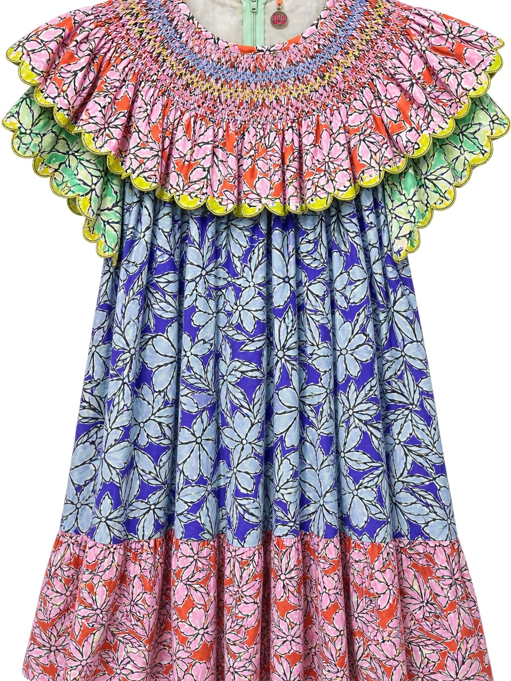 CeliaB Multi-Color Floral Smocked Ruffle Dress